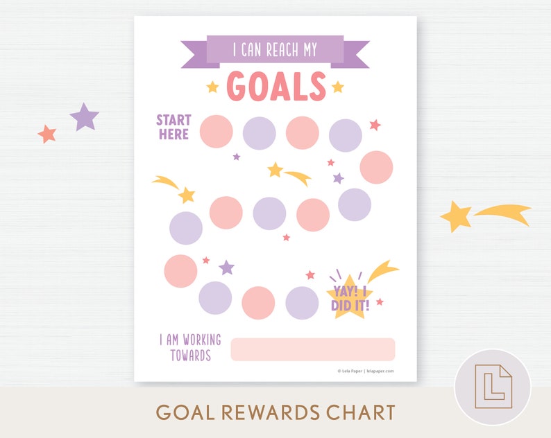 Reaching Goals Rewards Chart Printable Kids Sticker Chart I Can Reach