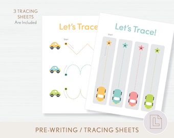 pre k 5 worksheets Cars Pre-writing Printable | Prewriting Fine Motor Worksheet | Line Tracing Sheets | Preschool Writing | Handwriting Practice | Toddler PreK