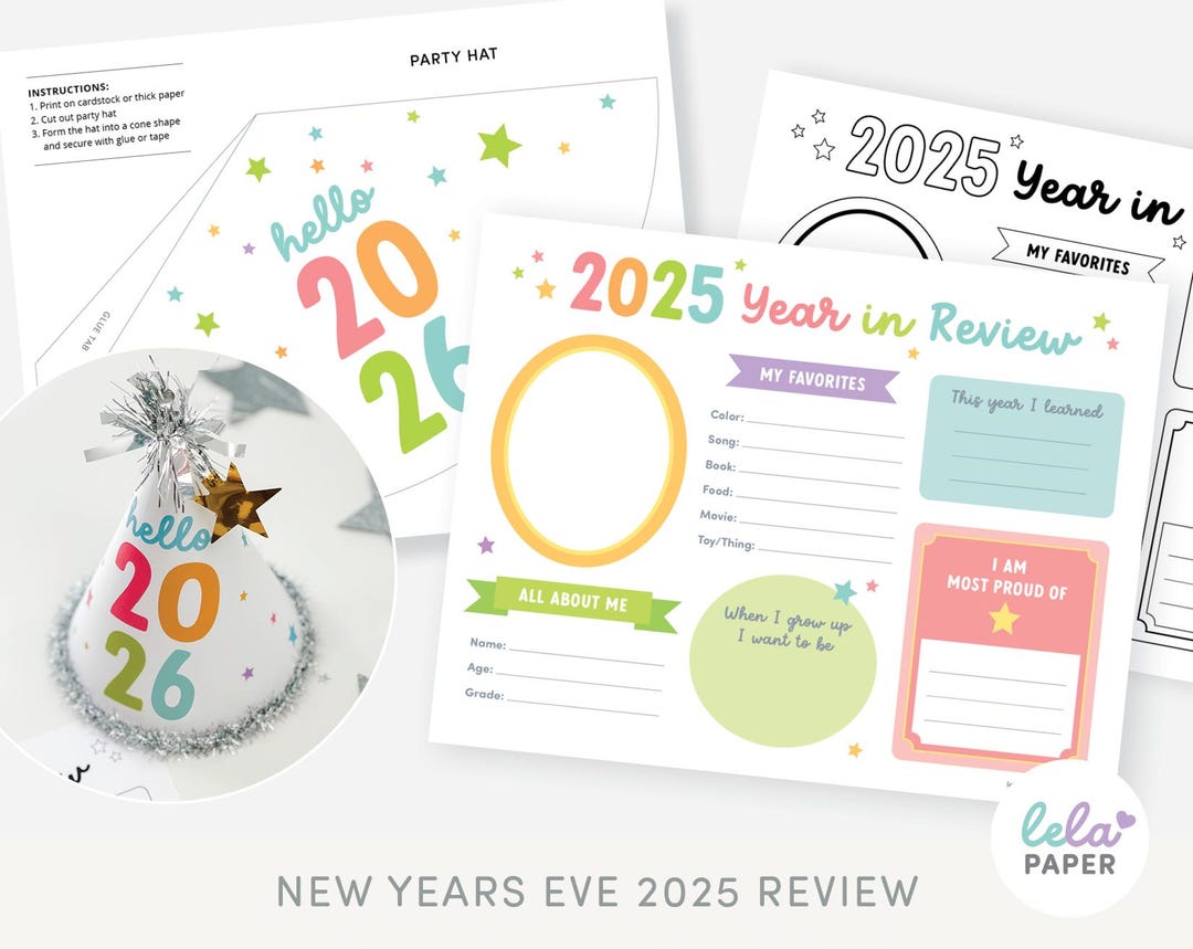 New Years Eve Time Capsule for Kids | 2025 Year in Review Printable ...