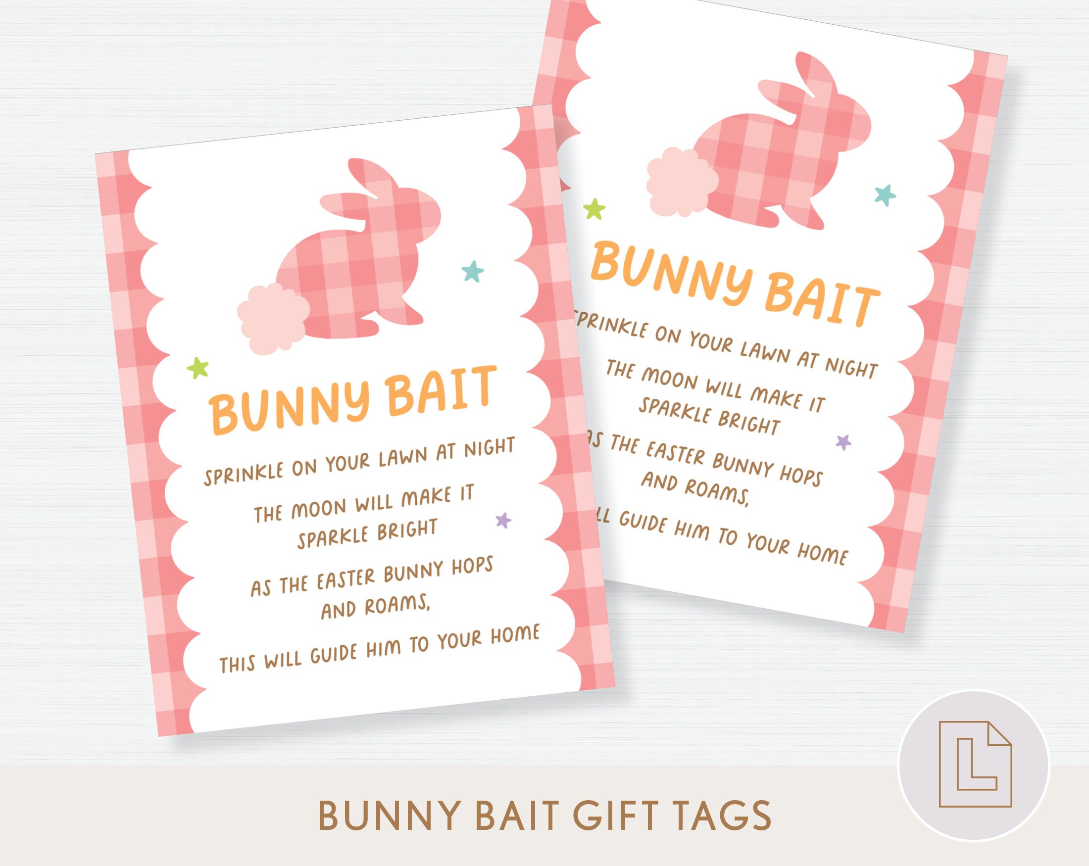 Easter Bunny Bait Printable Gift Tags Pink, Easter Treat Bag Tags ...