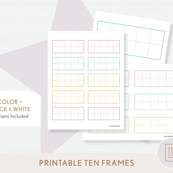 Ten Frames Printable | Double Tens Frame | Counting Ten | Math Resources | Math Manipulatives | Teacher Resources | Homeschool