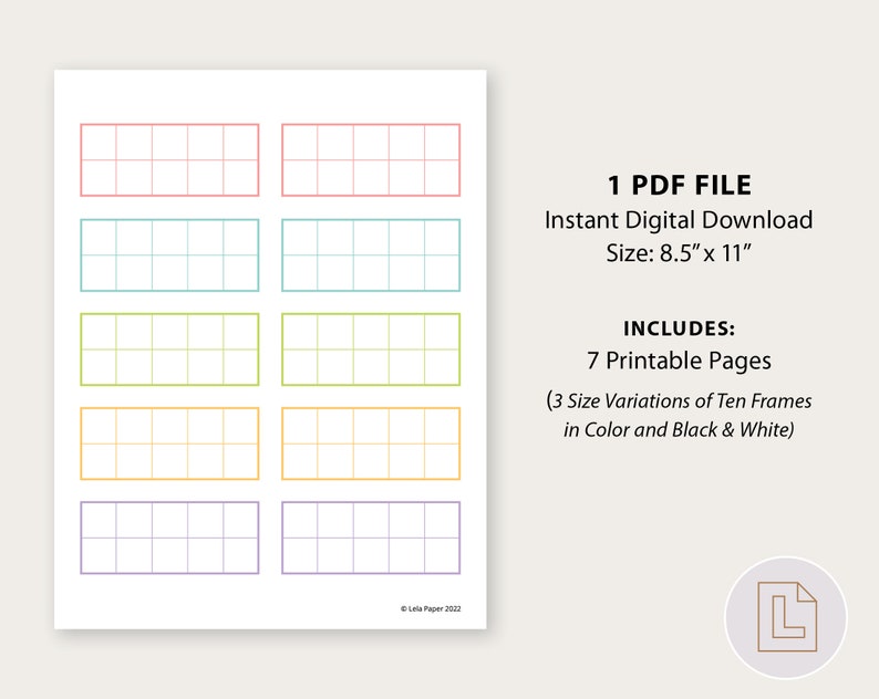 Ten Frames Printable Double Tens Frame Counting Ten Math Resources Math ...