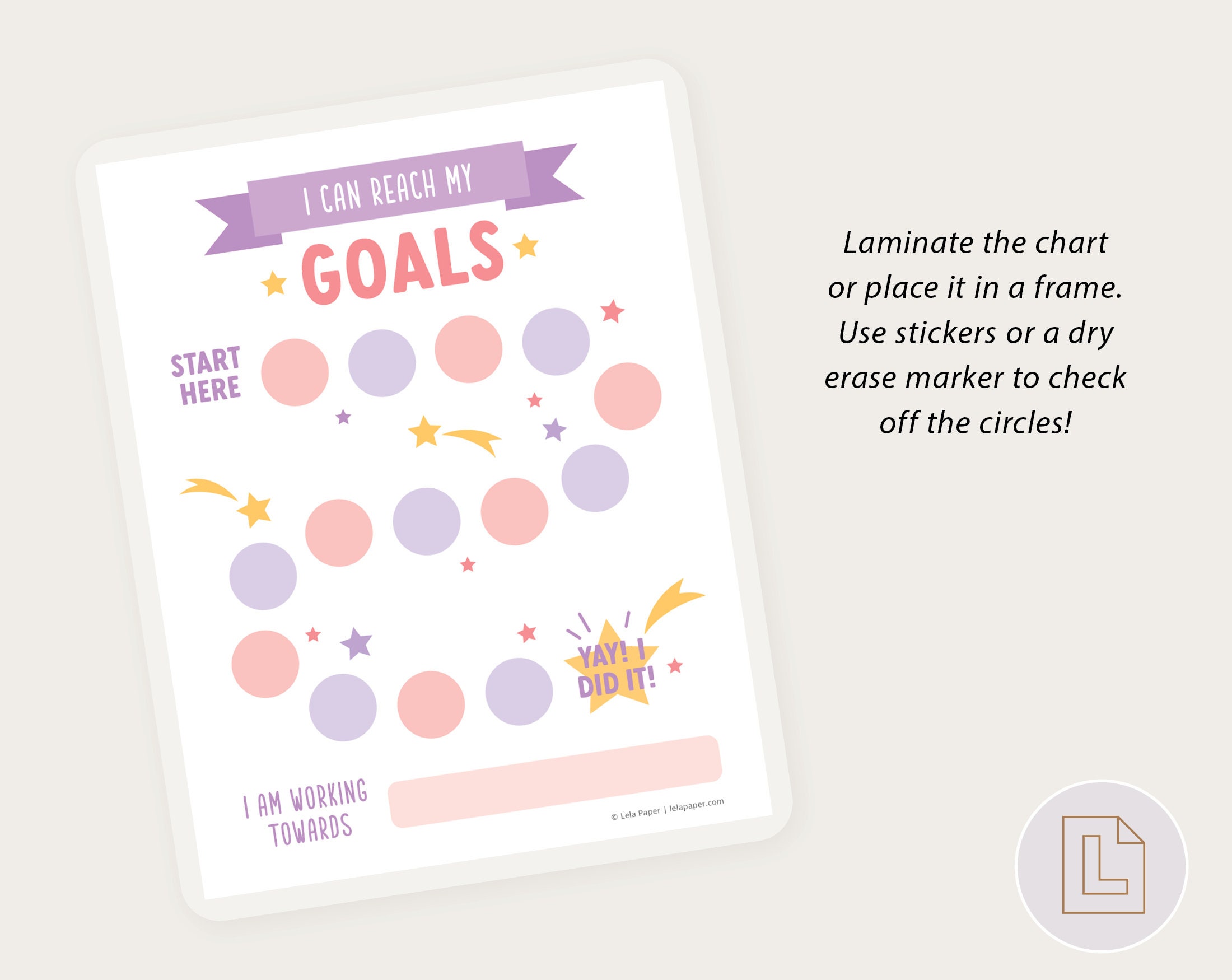 Reaching Goals Rewards Chart Printable Kids Sticker Chart I Can Reach