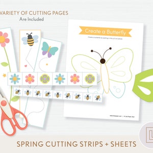 Spring Cutting Practice Strips Bundle | Cutting Strips | Preschool Scissor Practice | Fine Motor Skills