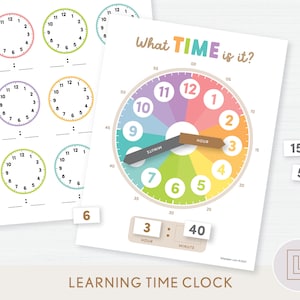 Learn to Tell Time Clock Activity Telling Time Printable What Time Is It Preschool Kindergarten Busy Binder image 1