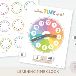 Learn to Tell Time Clock Activity | Telling Time Printable | What Time Is It | Preschool Kindergarten Busy Binder