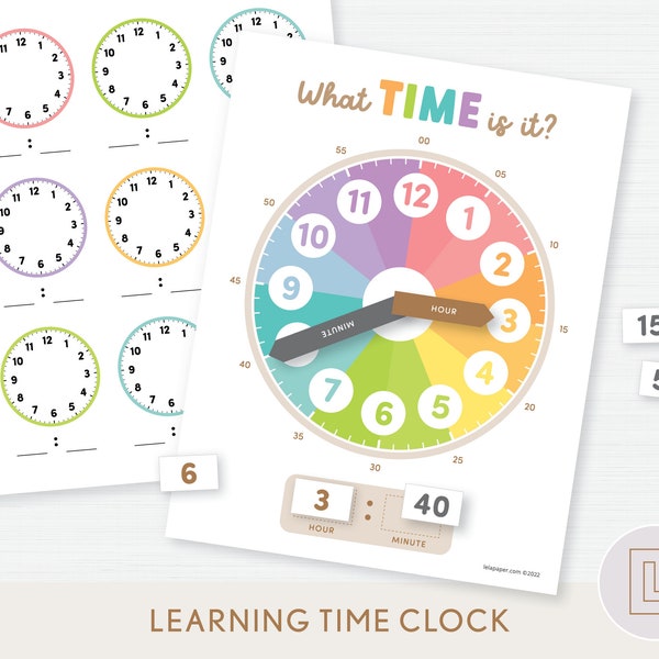 Learn to Tell Time Clock Activity | Telling Time Printable | What Time Is It | Preschool Kindergarten Busy Binder