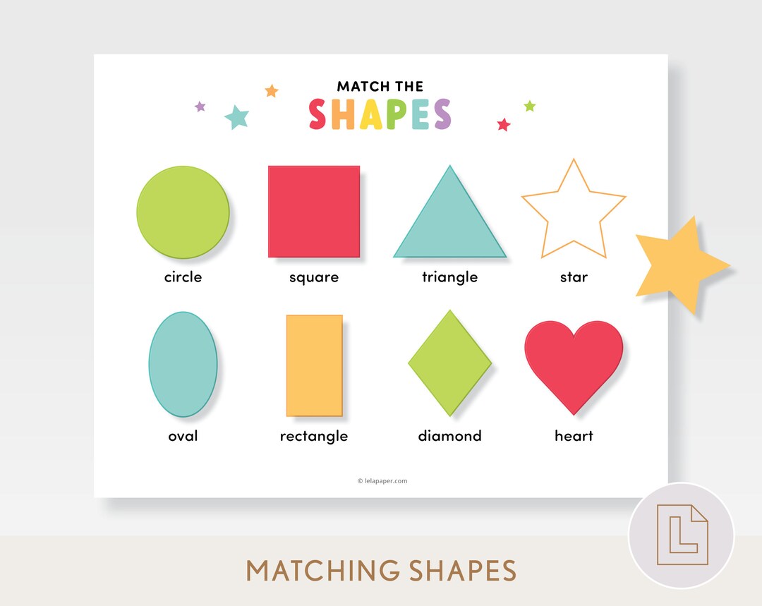 Shape Matching Activity Printable, Learning 2-D Shapes, Toddler ...