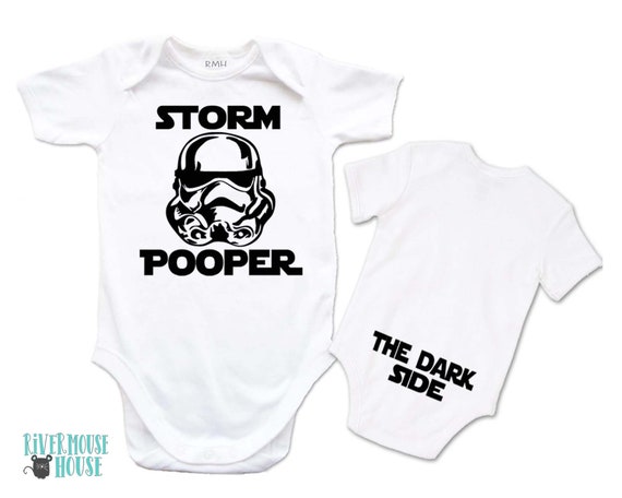 Storm Pooper Funny Baby Vest Grow Bodysuit Personalised Baby New Star Wars