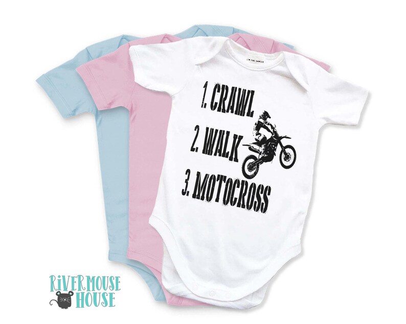 Crawl Walk Motocross Baby Bodysuit Custom Dirt Bike Kids Etsy