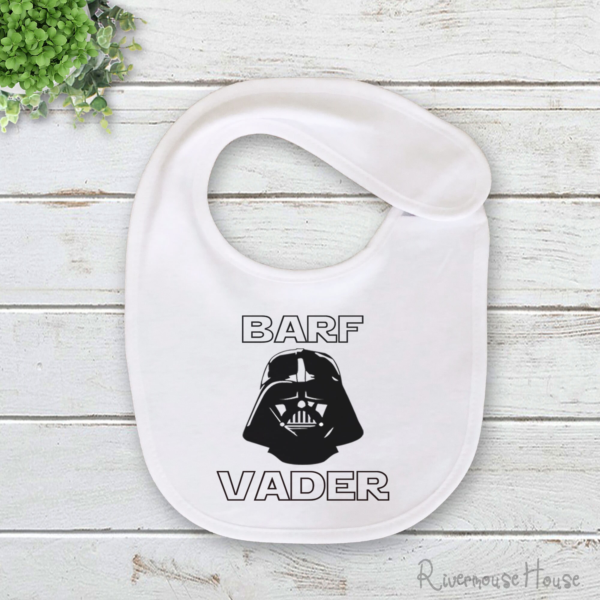 Barf Vader Newborn Baby Bib Funny Star Wars Custom Print Darth