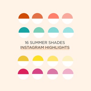 15  Summer Theme Instagram Story Highlight Covers, Ocean Color Highlights, Instant Download Highlight Covers,  Color IG Highlights