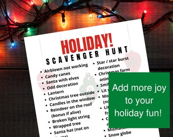 Holiday Neighborhood Scavenger Hunt Game (Digital Download)