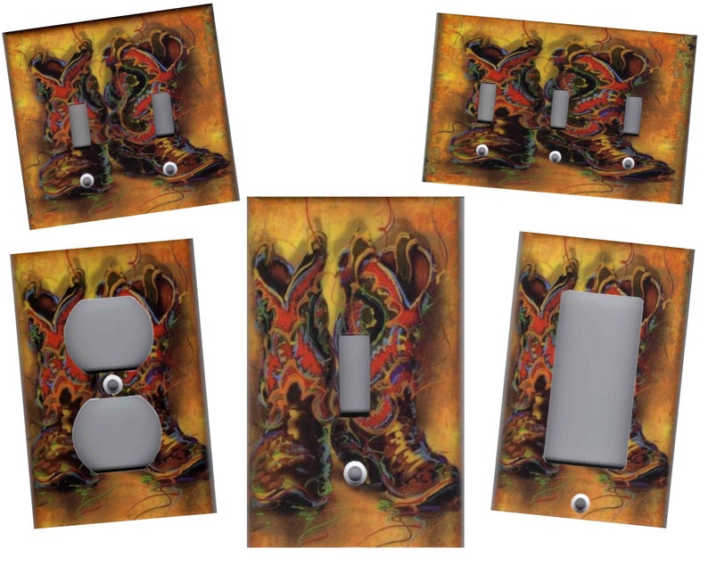 COWBOY BOOTS Light Switch Plates and Outlets Home Decor