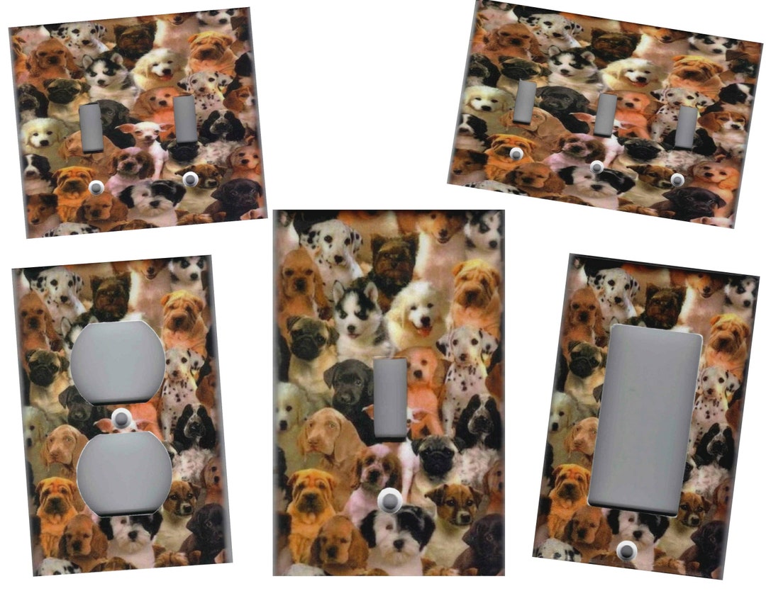 DOGS, DOGS, DOGS Animal Home Wall Decor Light Switch Plates and Outlets ...