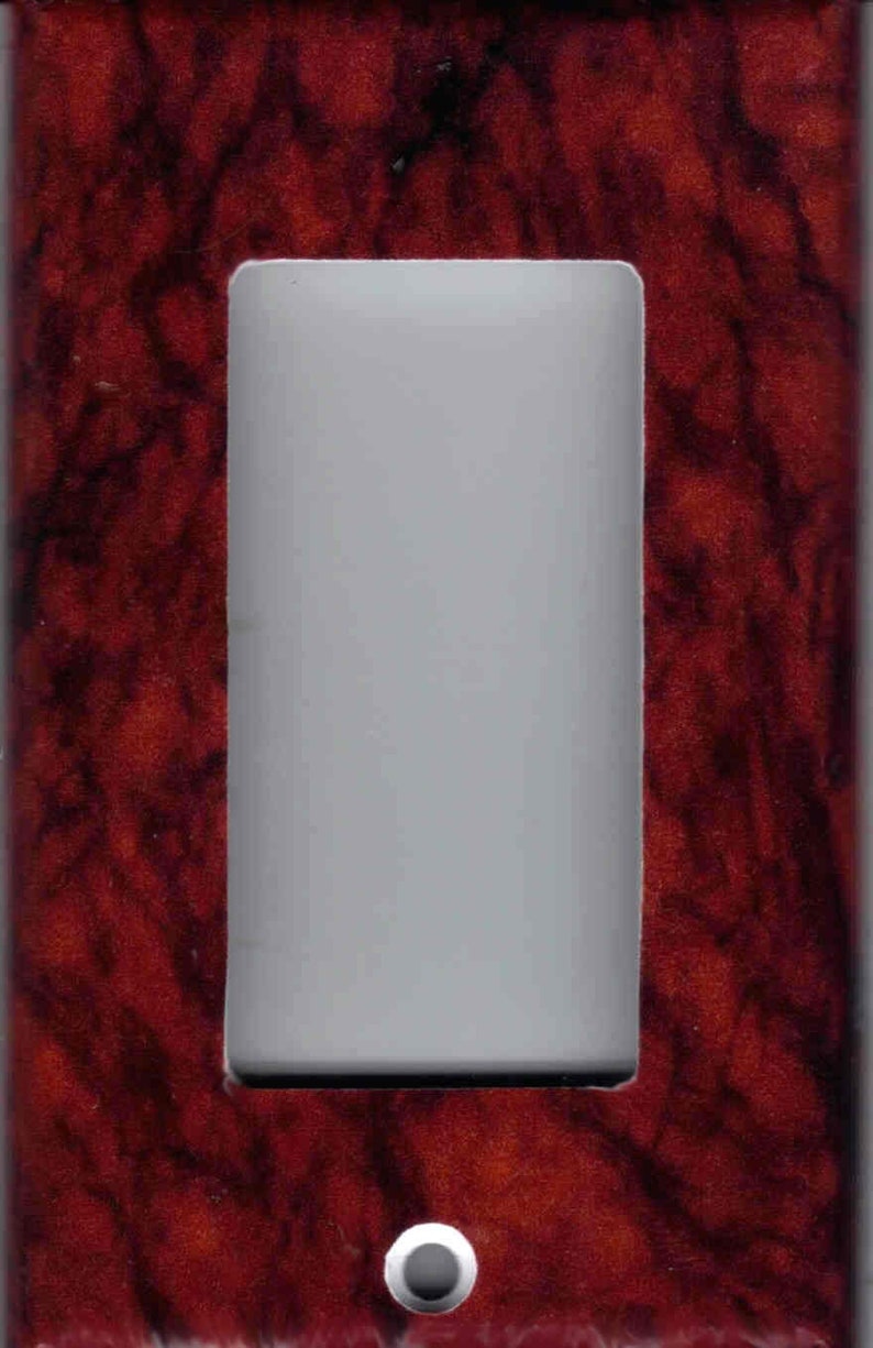 RED BLACK BURGUNDY Marble Image Light Switch Plates and Outlets Home Decor image 5