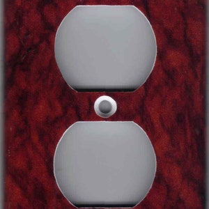 RED BLACK BURGUNDY Marble Image Light Switch Plates and Outlets Home Decor image 4