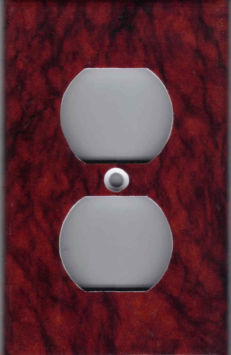 RED BLACK BURGUNDY Marble Image Light Switch Plates and Outlets Home Decor image 4