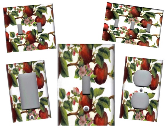 Red Apples With Apple Blossoms Kitchen Decor Light Switch Etsy