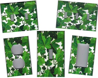 GREEN IVY LEAVES Home Wall Decor Light Switch Plates and Outlets