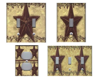 COUNTRY PRIMITIVE BARNSTAR Home Wall Decor Light Switch Plates and Outlets