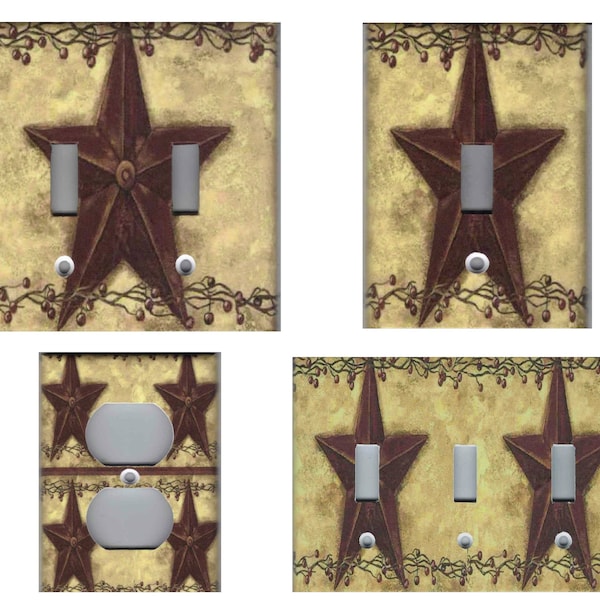 COUNTRY PRIMITIVE BARNSTAR Home Wall Decor Light Switch Plates and Outlets