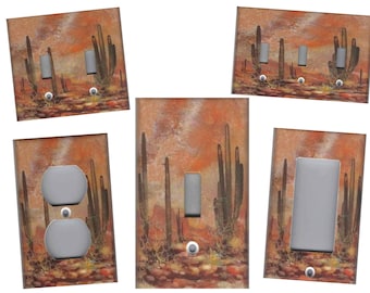 SOUTHWEST DESERT with CACTUS Light Switch Plates and Outlets Home Decor