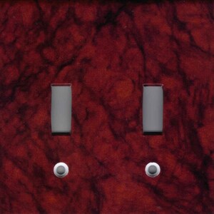 RED BLACK BURGUNDY Marble Image Light Switch Plates and Outlets Home Decor image 3