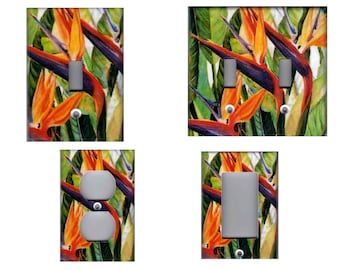 BIRD OF PARADISE Flower Tropical Home Wall Decor Light Switch Plates and Outlets
