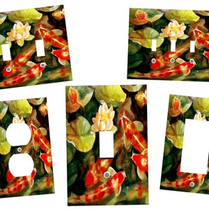 Koi Fish Light Switch Plate - Asian Home Decor