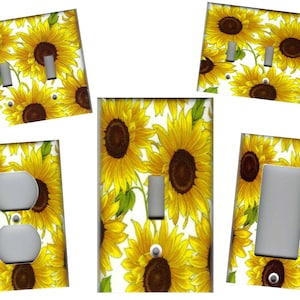 YELLOW SUNFLOWERS No. 3 Image Light Switch Plates and Outlets Home Decor