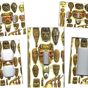 AFRICAN TRIBAL MASKS Light Switch Plates and Outlets Home Decor