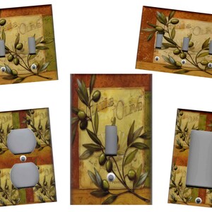 ITALIAN GREEN OLIVES Kitchen Home Decor Light Switch Plates and Outlets