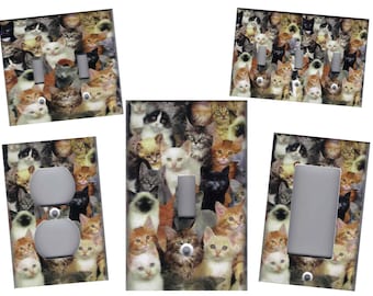 Cats Print Light Switch Plate Cover, Home Decor