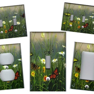 BUTTERFLIES AND DAISIES Home Decor Light Switch Plates and Outlets