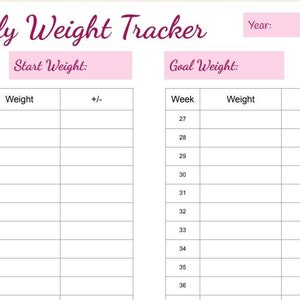 Weekly Weight Loss Tracker