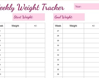Weekly Weight Loss Tracker