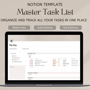 Modelo de Noção | Lista de Tarefas Mestre | Gerenciador de Tarefas