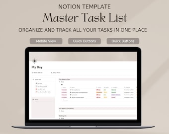 Notion Template | Master Task List | Task Manager