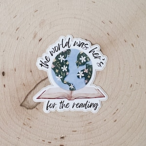 Her's for the Reading Sticker | Water Bottle Sticker | Laptop Sticker | Vinyl Sticker Waterproof | Bookish Sticker | Book Lover Gift