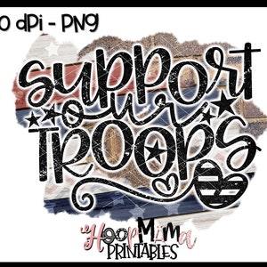 Support Our Troops - Military Deployment Red Friday Printable Sublimation Or Print & Cut Design- PNG 300 DPI - Instant Download