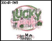 Lucky In Pink - St Patrick's Day Printable Sublimation Or Print & Cut Design- PNG 300 DPI - Instant Download
