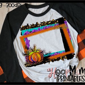 Pumpkin Monogram Frame - Fall Autumn Pumpkin Printable Sublimation Or Print & Cut Design- PNG 300 DPI - Instant Download