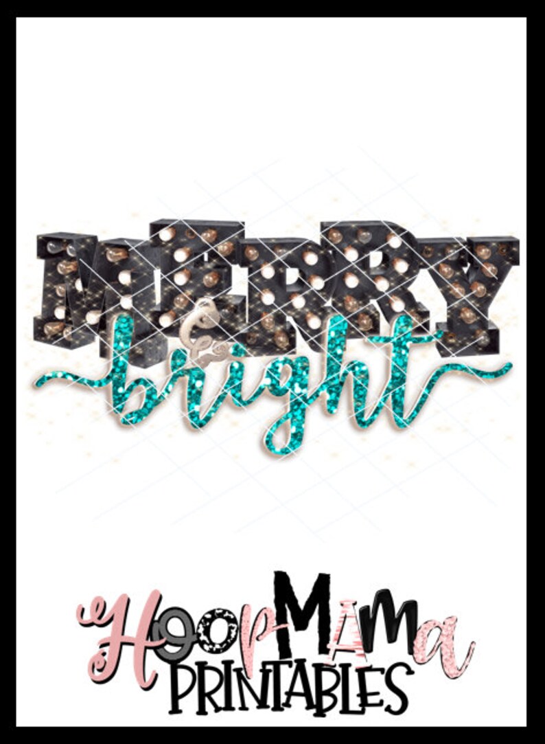 Download Merry And Bright BLUE Christmas Marquee Letters ...