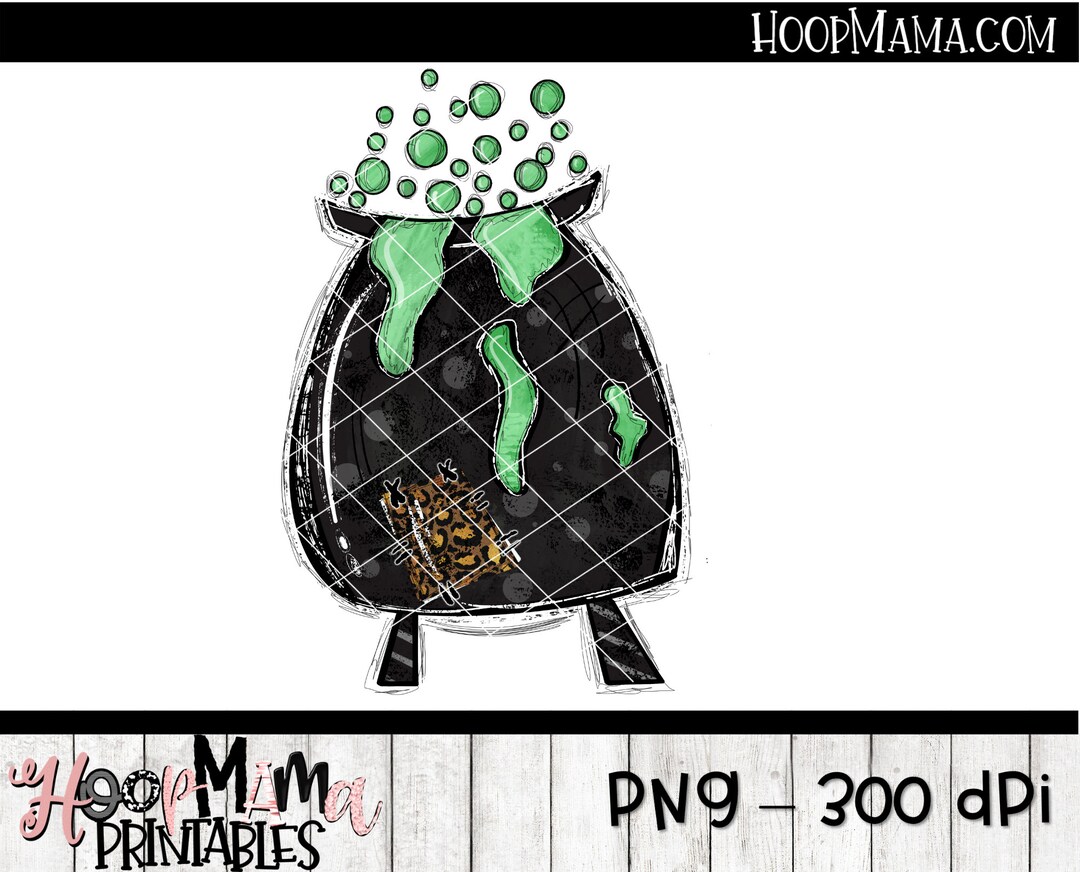 Witch Cauldron - Halloween Printable Sublimation or Print & Cut Design ...