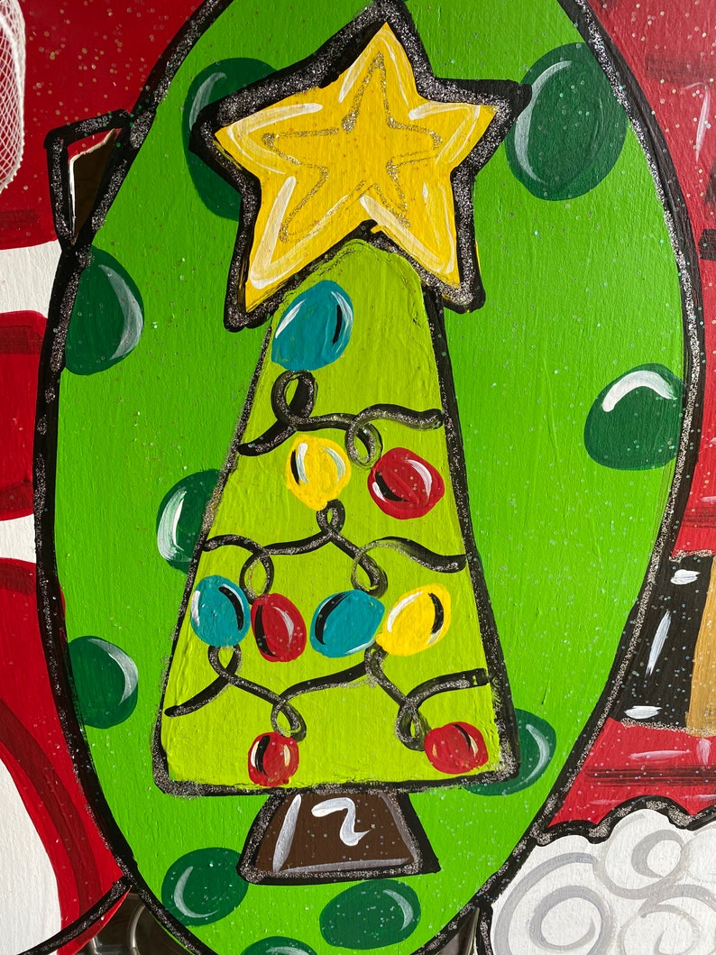 Joy Wood Door Hanger Christmas Painted Door Hanger | Etsy