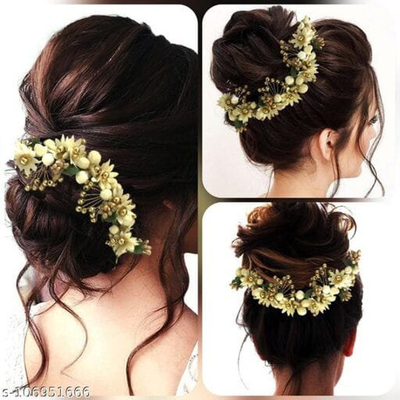 Hair Pin Handmade Flower Hair Bun for Bride /indian Hair Juda - Etsy Hair Pin Handmade Flower Hair Bun for Bride /indian Hair Juda - Etsy