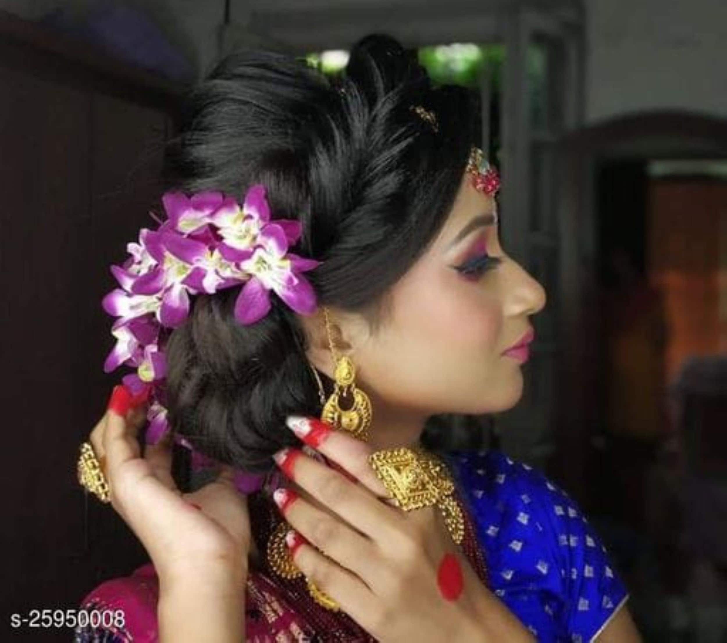 Closeup Shot Bridal Hairstyle Flowers Stock Photo 1732202287 | Shutterstock