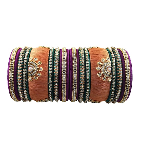 Green colour thread clearance bangles