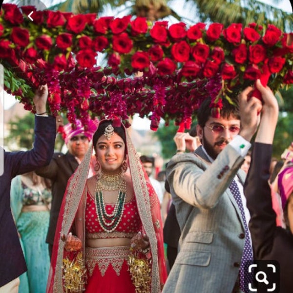 Bridal Entry With Phoolon ki Chaada ,Phoolon ki chaadar designs, Color Can Be Customized, bridal entry inspiration, Indian bridal Entry,
